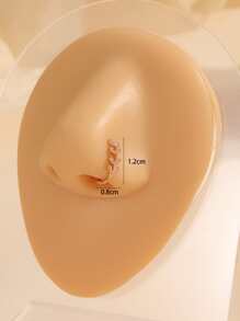 Hihho 3 件/套 流行水钻叶子和心形装饰鼻套 铜色 简约时尚 适合女士和女孩 情人节