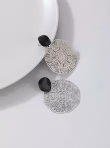 imoli 鏤空圓形耳墜 - 銀色 - 查看 6