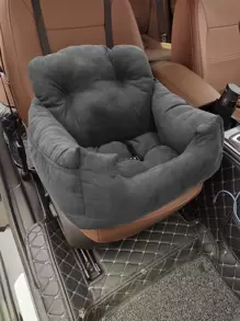 1 transportador de coche cómodo para mascotas de súper fibra adecuado para mascotas pequeñas y medianas para uso en interiores, exteriores y viajes - Gris Oscuro - Ver 1