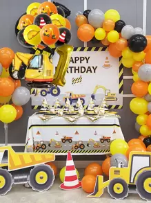 17pcs Excavator Design Decorative Balloon,Christmas - Multicolor - View 3