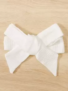 Infant/Baby Girl Elegant Vintage Minimalist Textured Fabric Puff Sleeve Long Sleeve Dress - White - View 3