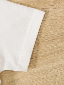 Baby Butterfly Print A line Dress - White - View 5