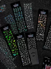 12 piezas Pegatina con patrón mixto - Multicolor - Ver 1