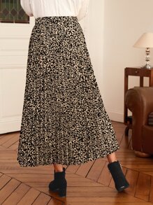 EMERY ROSE Falda fruncido con estampado de leopardo - Multicolor - Ver 2