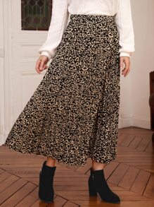 EMERY ROSE Falda fruncido con estampado de leopardo - Multicolor - Ver 4