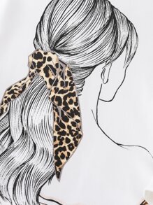 Girls Figure Graphic Tee & Leopard Print Leggings - Multicolor - View 4