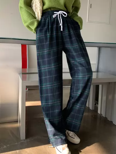 DAZY 格纹抽绳腰裤秋季