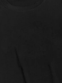 Manfinity EMRG Men Graphic Print Curved Hem Tee - Black - View 5