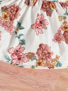 Baby Girl Floral Print Dress & Button Front Jacket - Multicolor - View 7