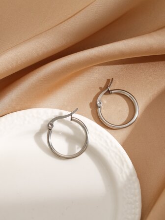 極簡風格圓耳環