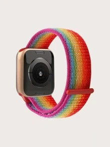 LGBT彩虹條紋尼龍錶帶和膜適用於Apple Watch - 彩色 - 查看 5