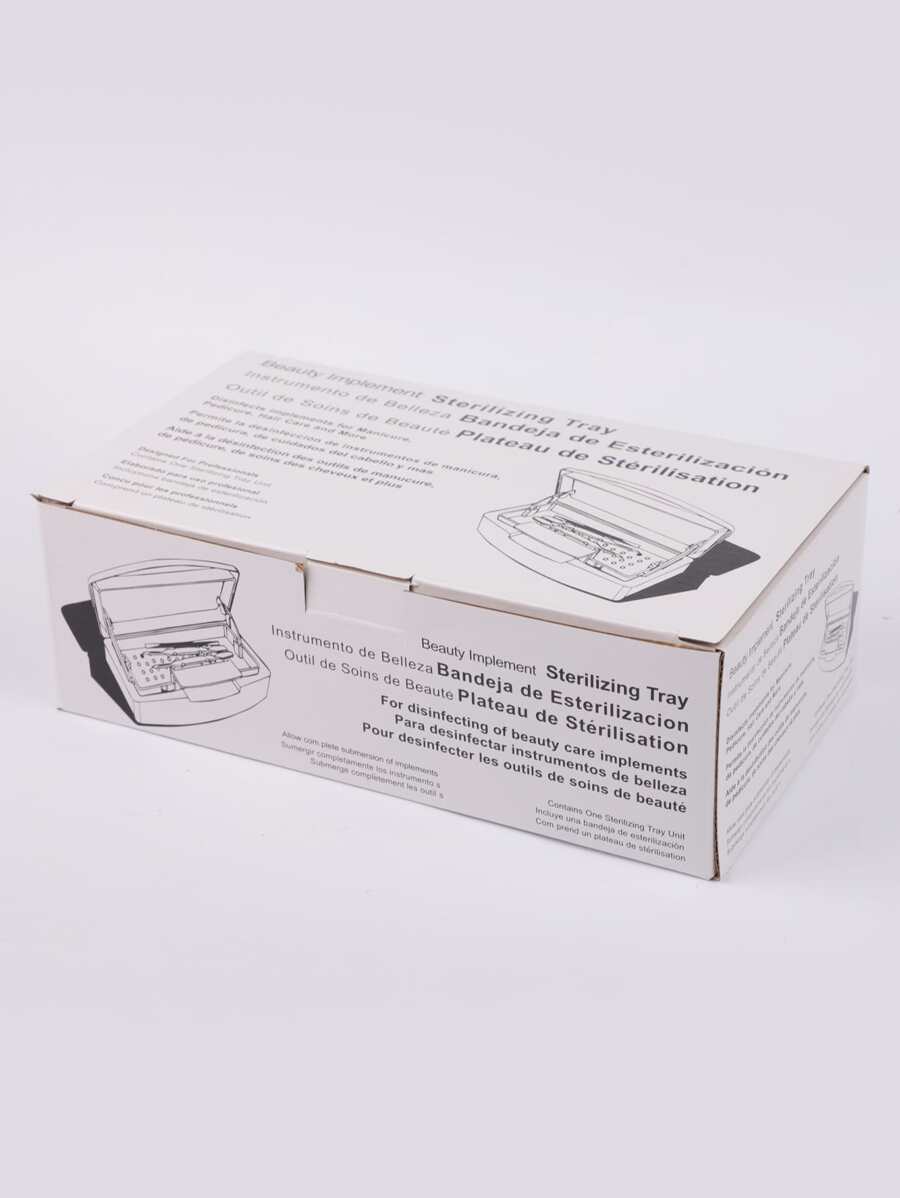 RANCAI 1 件美甲工具消毒盒，塑料消毒托盘，塑料清洁消毒盒收纳盒，适用于指甲、镊子、睫毛延长器、美发沙龙、水疗和美甲刀等美甲设备