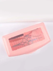 RANCAI 1 件美甲工具消毒盒，塑料消毒托盘，塑料清洁消毒盒收纳盒，适用于指甲、镊子、睫毛延长器、美发沙龙、水疗和美甲刀等美甲设备 - 粉色 - 查看 6