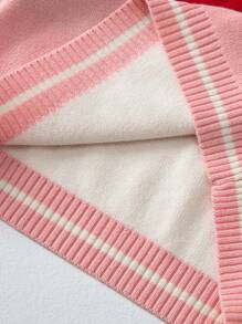 YINGZIFANG Suéter grueso con patrón de campana y lazo lindo para chica joven para el invierno - Rosa coral - Ver 5