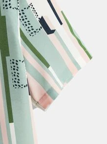 Manfinity Men Striped & Geo Print Shirt - Multicolor - View 4