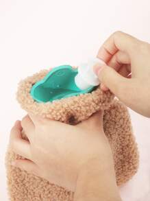 1pc Random Color Fluffy Hot Water Bag - Khaki - View 6