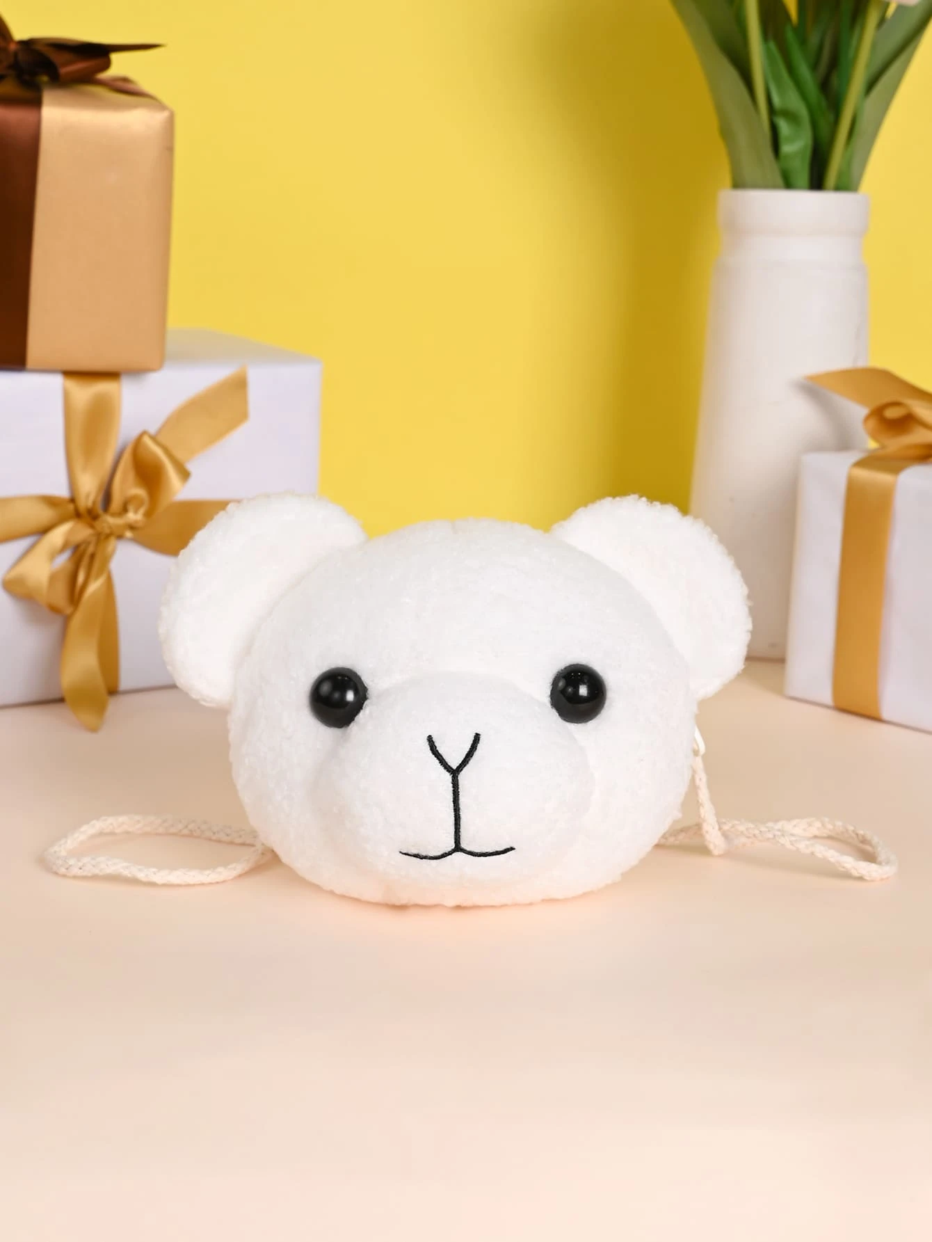 Metoo Tiramitu 兒童熊設計斜挎包 - 白色 - 查看 1