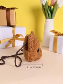 Metoo Tiramitu Kids Cartoon Bear Design Crossbody Bag - Coffee Brown - View 6