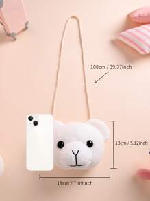 Metoo Tiramitu 兒童熊設計斜挎包 - 白色 - 查看 7