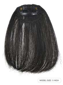 Natural Straight Synthetic Hair Bangs - Black - View 3