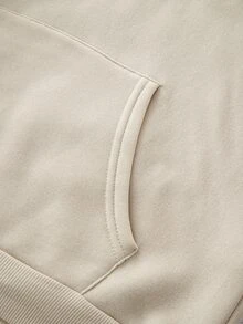 Men Figure & Slogan Graphic Kangaroo Pocket Drawstring Hoodie - Apricot - View 6