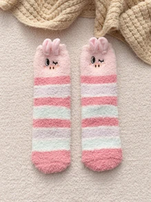 Calcetines suaves con bordado de dibujos animados - Multicolor - Ver 2