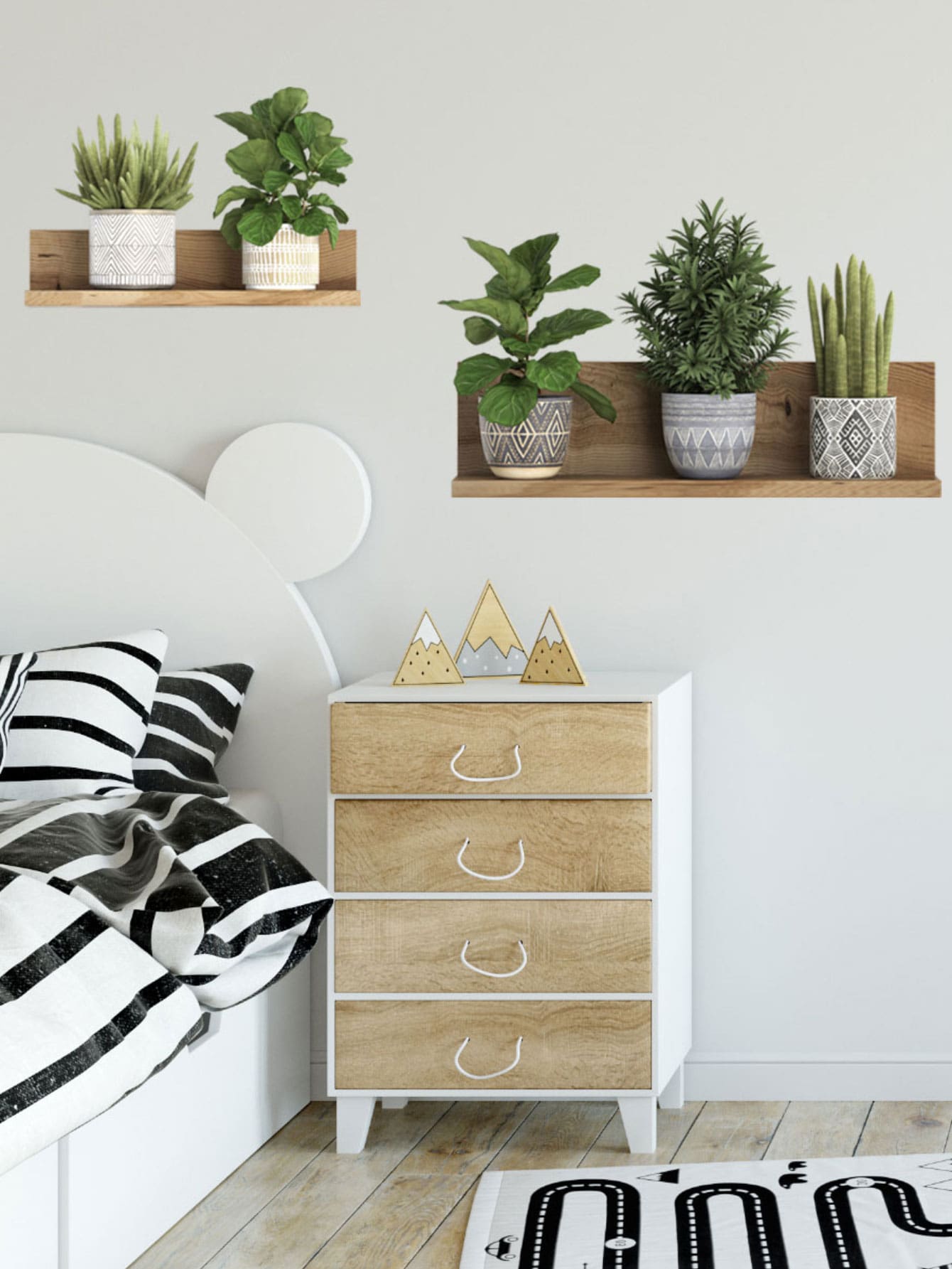 1pc PVC Wall Decal, Creative Potted Plant Print Waterproof Wall Sticker For Home Decor - Multicolor - View 1