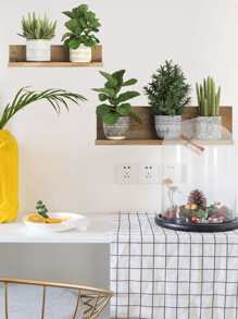 1pc PVC Wall Decal, Creative Potted Plant Print Waterproof Wall Sticker For Home Decor - Multicolor - View 8