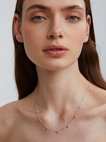 PREMIUM Collar plata zirconia cúbica - Plateado - Ver 1