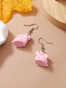 Bông tai thả thỏ - Hồng - Xem 2