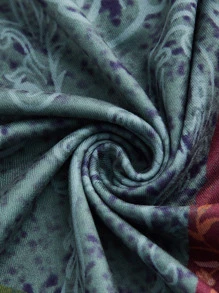 ROMWE PUNK 頹廢搖滾色塊拼接圖案高腰半身裙 - 彩色 - 查看 4