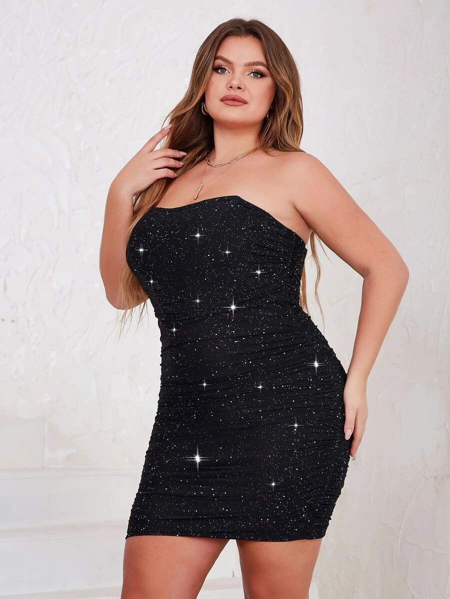 D&M Vestido ajustado tubo fruncido - Negro - Ver 1