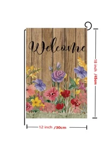 Floral & Letter Graphic Garden Flag - Multicolor - View 4