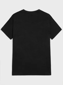 IamYouth ROMWE MEN 男士骷髏圖案 T 卹 - 黑色 - 查看 2