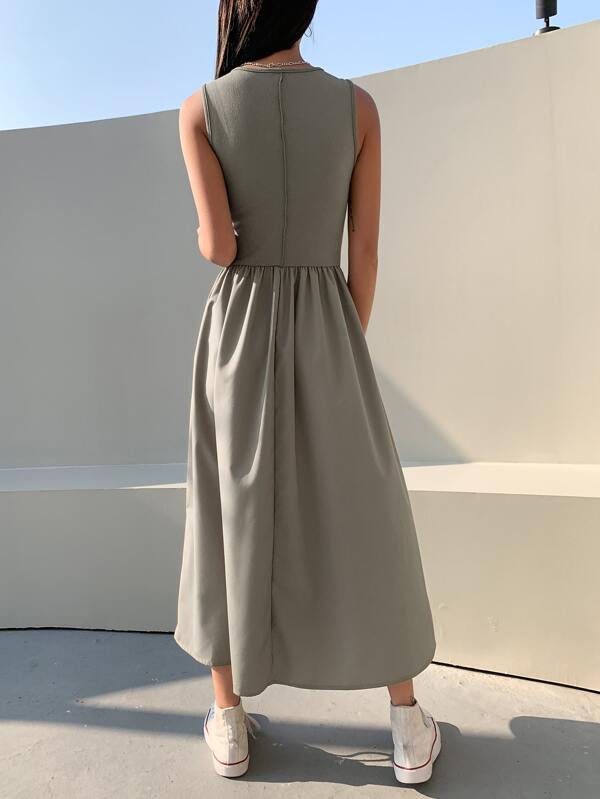 DAZY Solid Seam Detail Aline Dress SHEIN USA