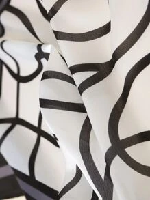 Pañuelo estampado geométrico - Blanco y Negro - Ver 3