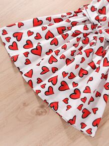 Toddler Girls Heart Print Halter Dress - White - View 3