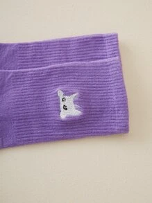 2pairs Men Cartoon Cat Embroidered Crew Socks - Multicolor - View 4