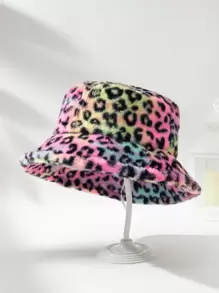 Sombrero de cubo suave con estampado de leopardo - Multicolor - Ver 1