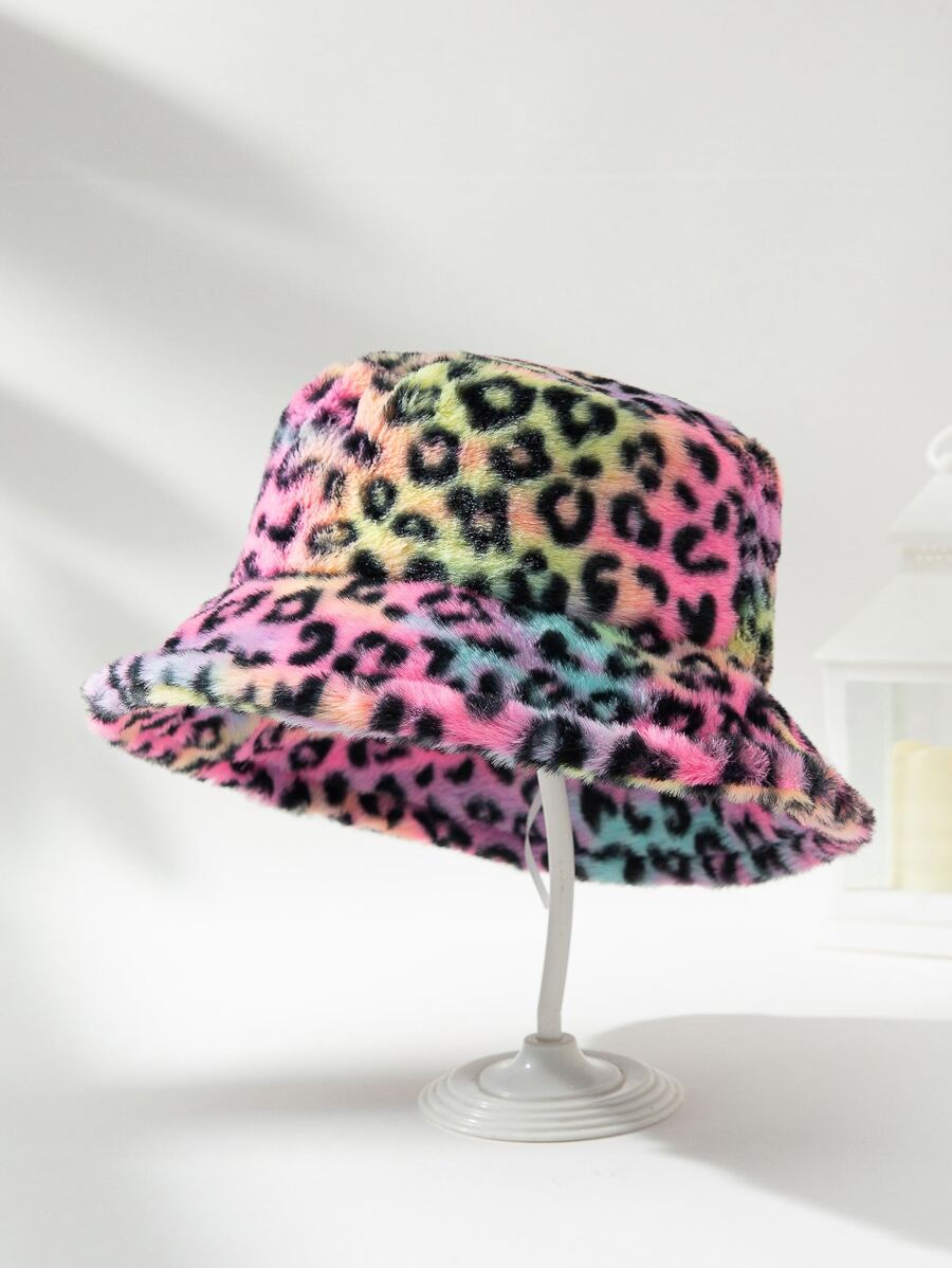 Sombrero de cubo suave con estampado de leopardo - Multicolor - Ver 1