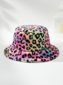 Sombrero de cubo suave con estampado de leopardo - Multicolor - Ver 3