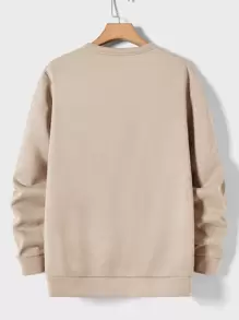 Manfinity VCAY 超大号男士圣诞印花运动衫 - 卡其色 - 查看 2