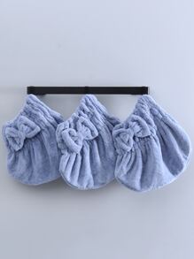 1pc Bow Decor Hair Towel Home Bathroom Decor - Blue - View 3