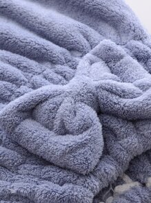 1pc Bow Decor Hair Towel Home Bathroom Decor - Blue - View 7