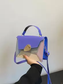 Mini Colour Block Metal Lock Flap Square Bag - Multicolor - View 9