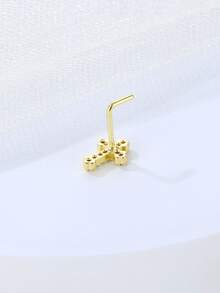 Đá Cubic Zirconia Chéo Trang Trí Mũi Đính Nữ Phòng Thân Đồng Phổ Biến Xuyên Cơ Thể Món Quà Trang Sức Dành Cho Nữ & Nam - Vàng - Xem 2