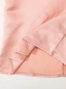 年輕女孩們前蝴蝶結泡泡袖派對禮服 - 粉色 - 查看 7