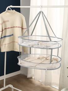 1pc Foldable Single/Double-Layer Clothes Drying Net With Random Hook Color - Multicolor - View 6