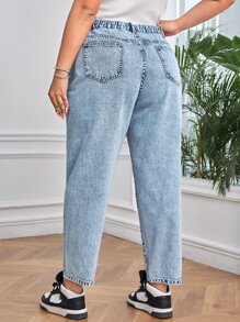 Plus High Waist Mom Fit Jeans