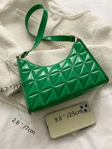 Quilted Detail Bag - Green - View 4